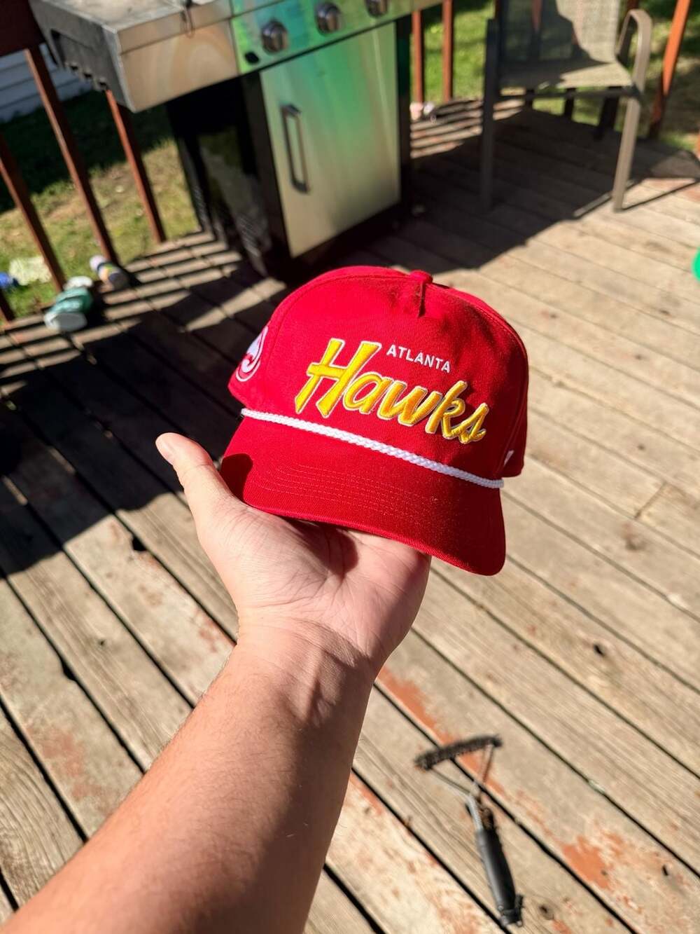 47 Brand Atlanta Hawks Crosstown Script Hitch Snapback Cap Red